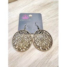 Fractured Foliage Brass Earring