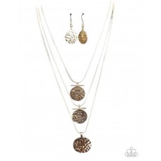 Dizzying Discs Gold Necklace