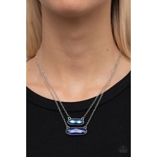 Double Bubble Burst Blue Necklace