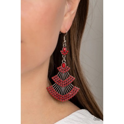 Eastern Expression Red Earring